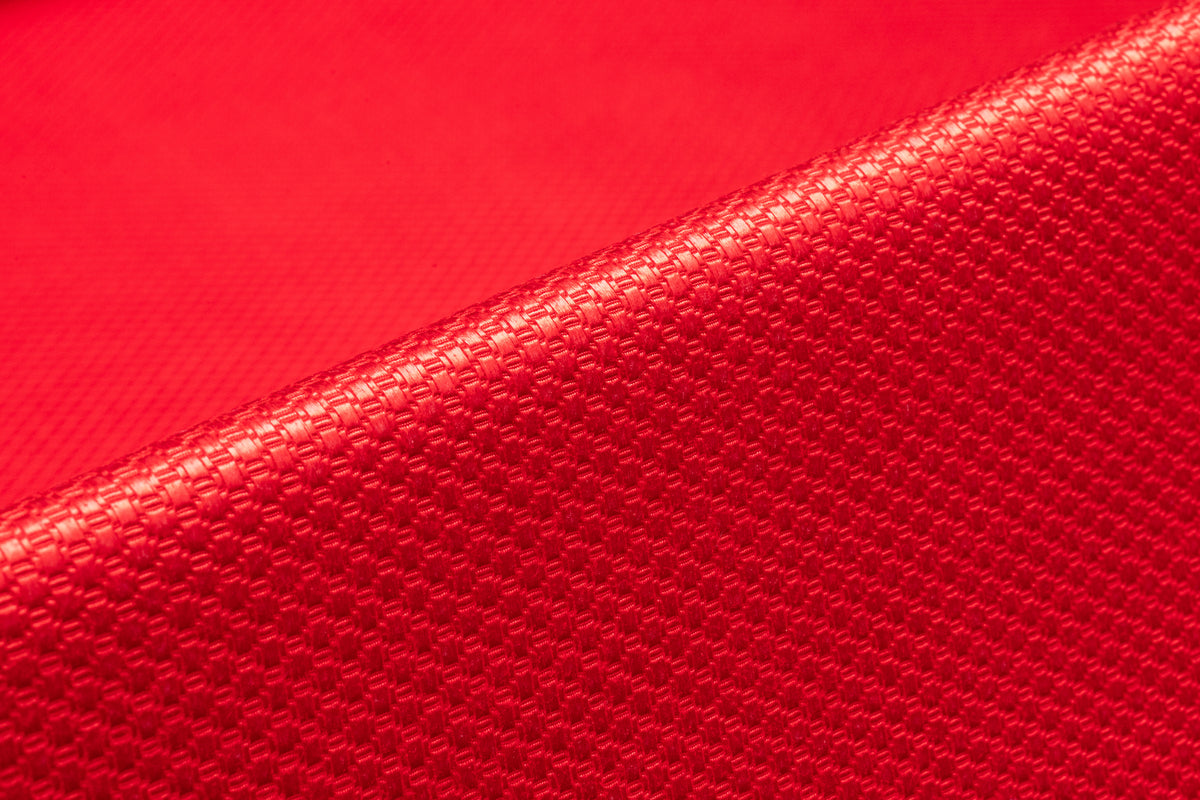 Textured Italian Silk and Wool Brocade - Red