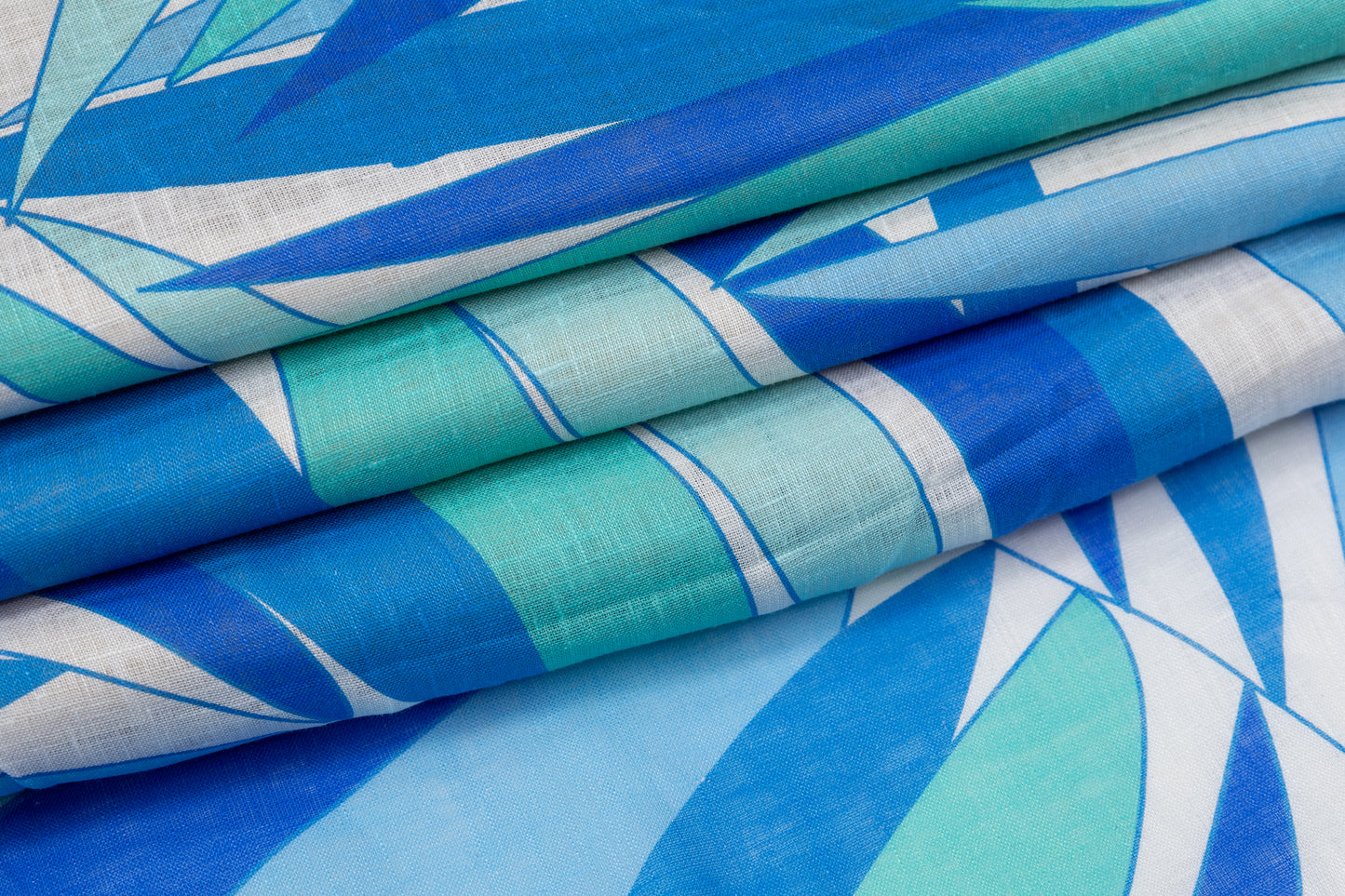 Printed Italian Linen - Blue / Green