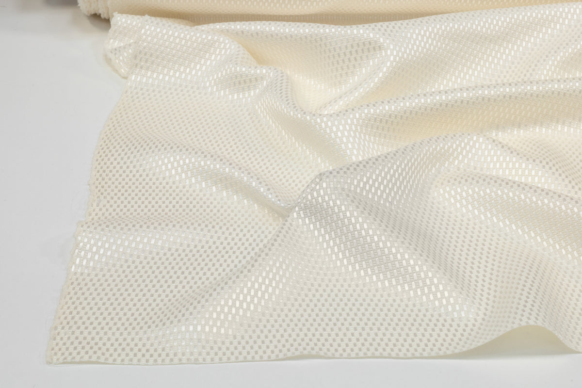 Textured Italian Silk and Wool Brocade - Ivory