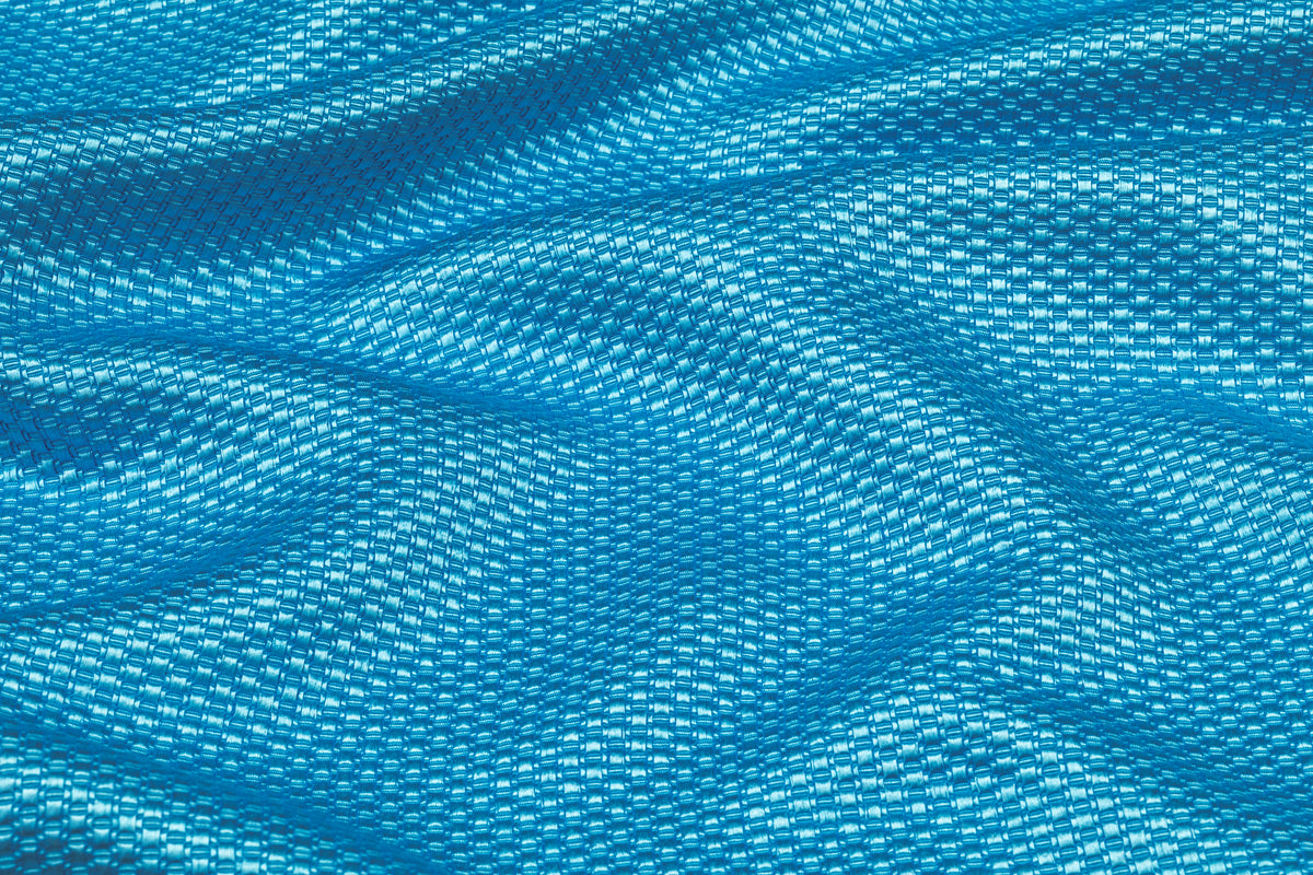 Textured Italian Silk and Wool Brocade - Blue