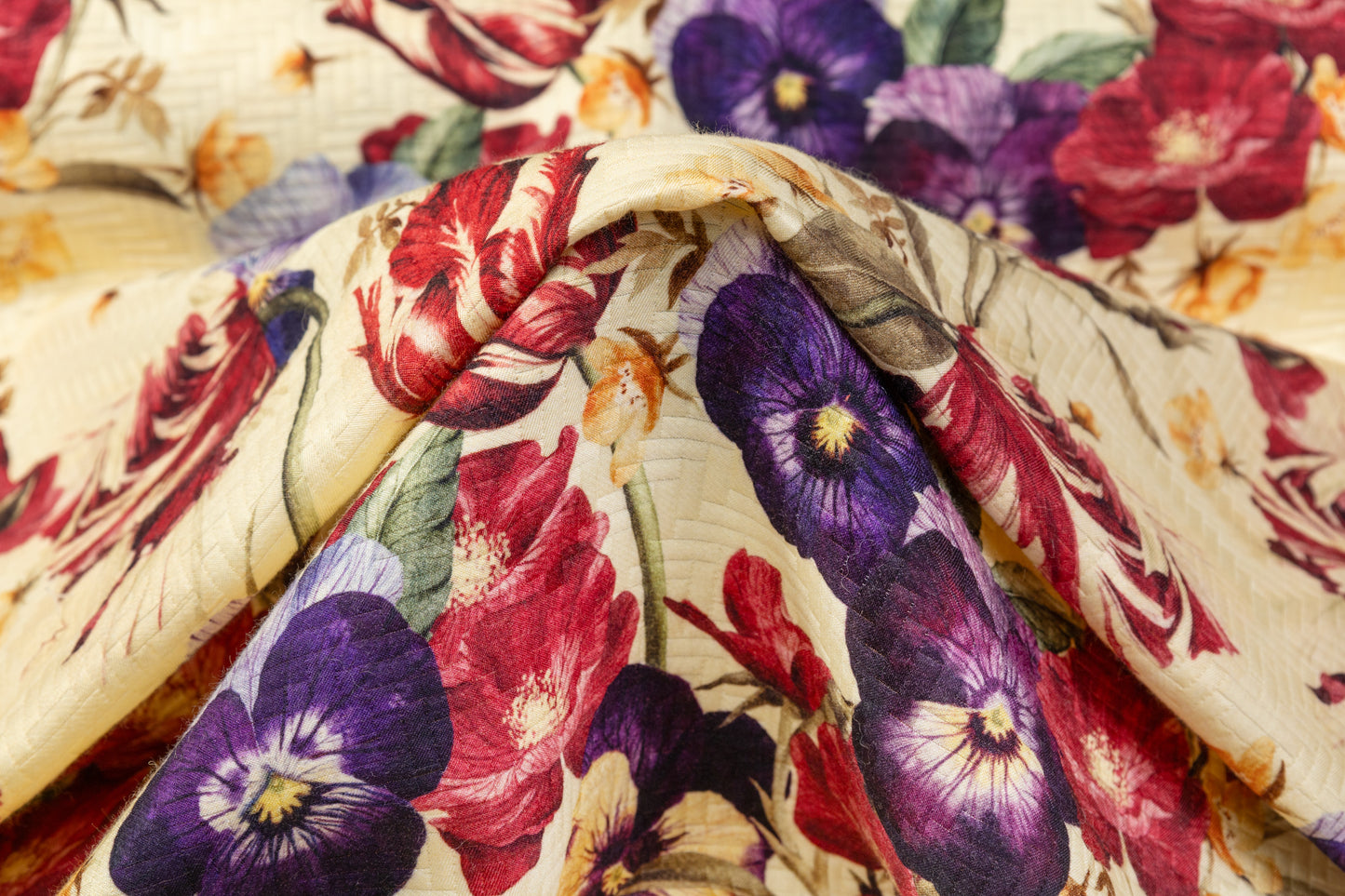 Printed Italian Silk and Wool Blend - Multicolor