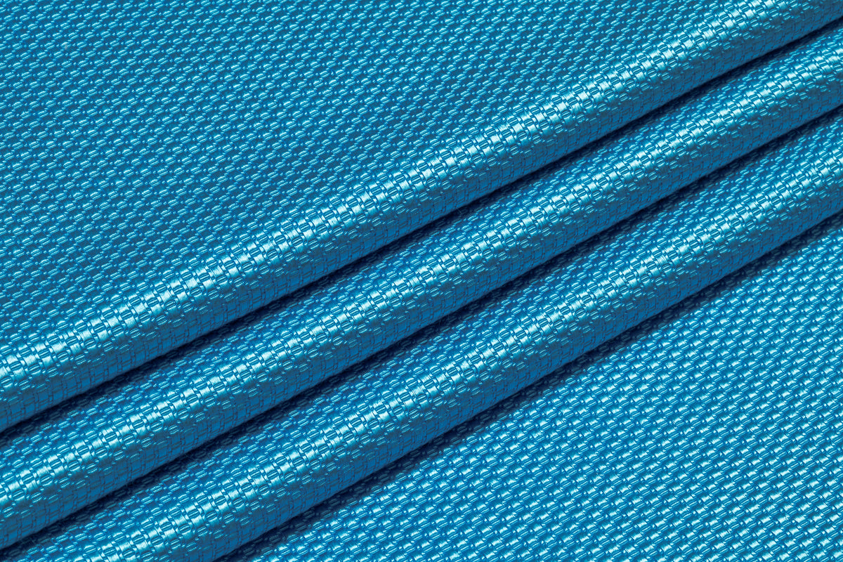 Textured Italian Silk and Wool Brocade - Blue