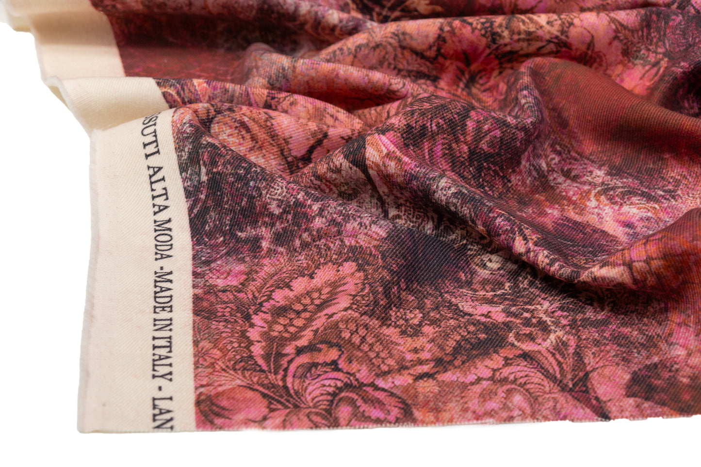 Printed Italian Wool Twill - Rose Pink