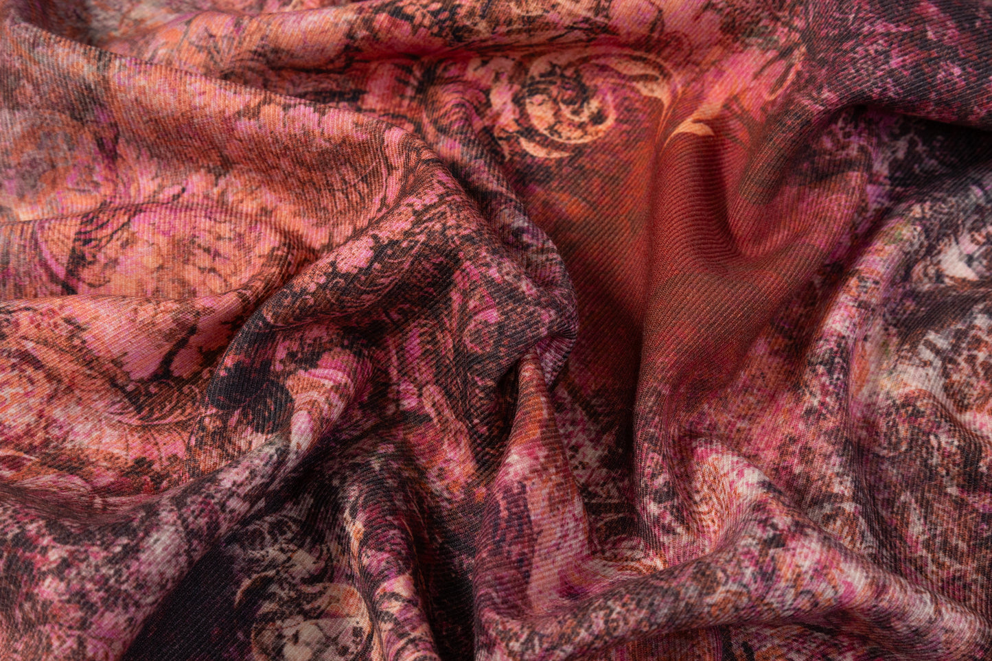 Printed Italian Wool Twill - Rose Pink