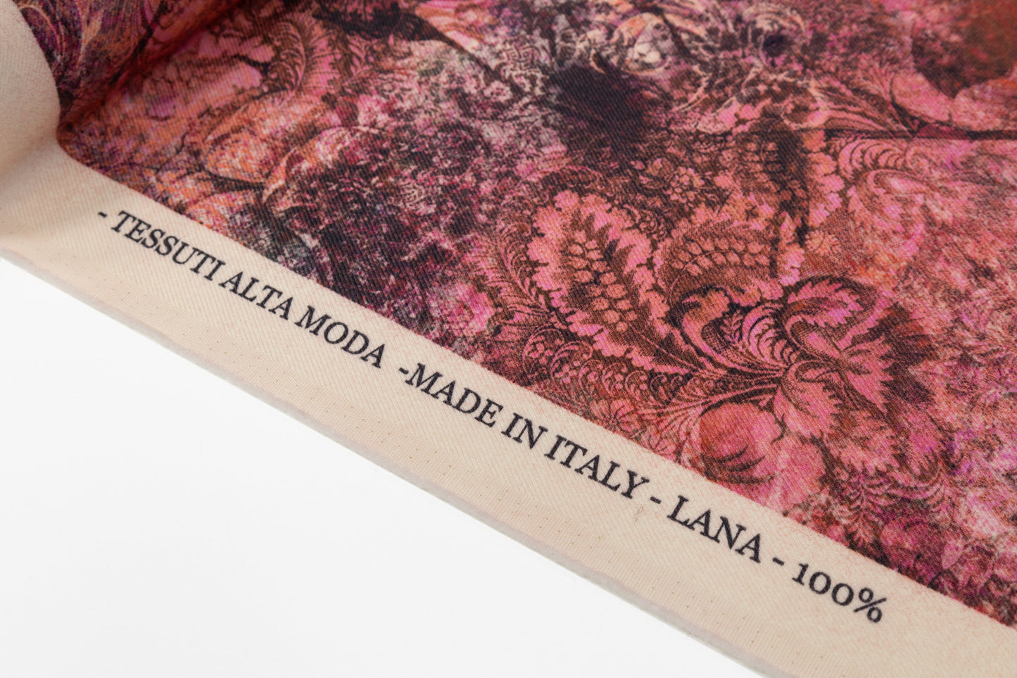 Printed Italian Wool Twill - Rose Pink