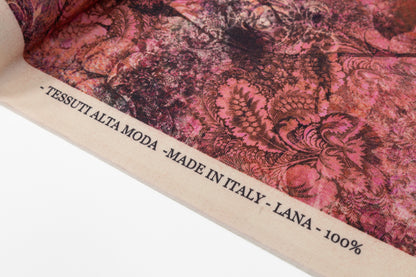 Printed Italian Wool Twill - Rose Pink