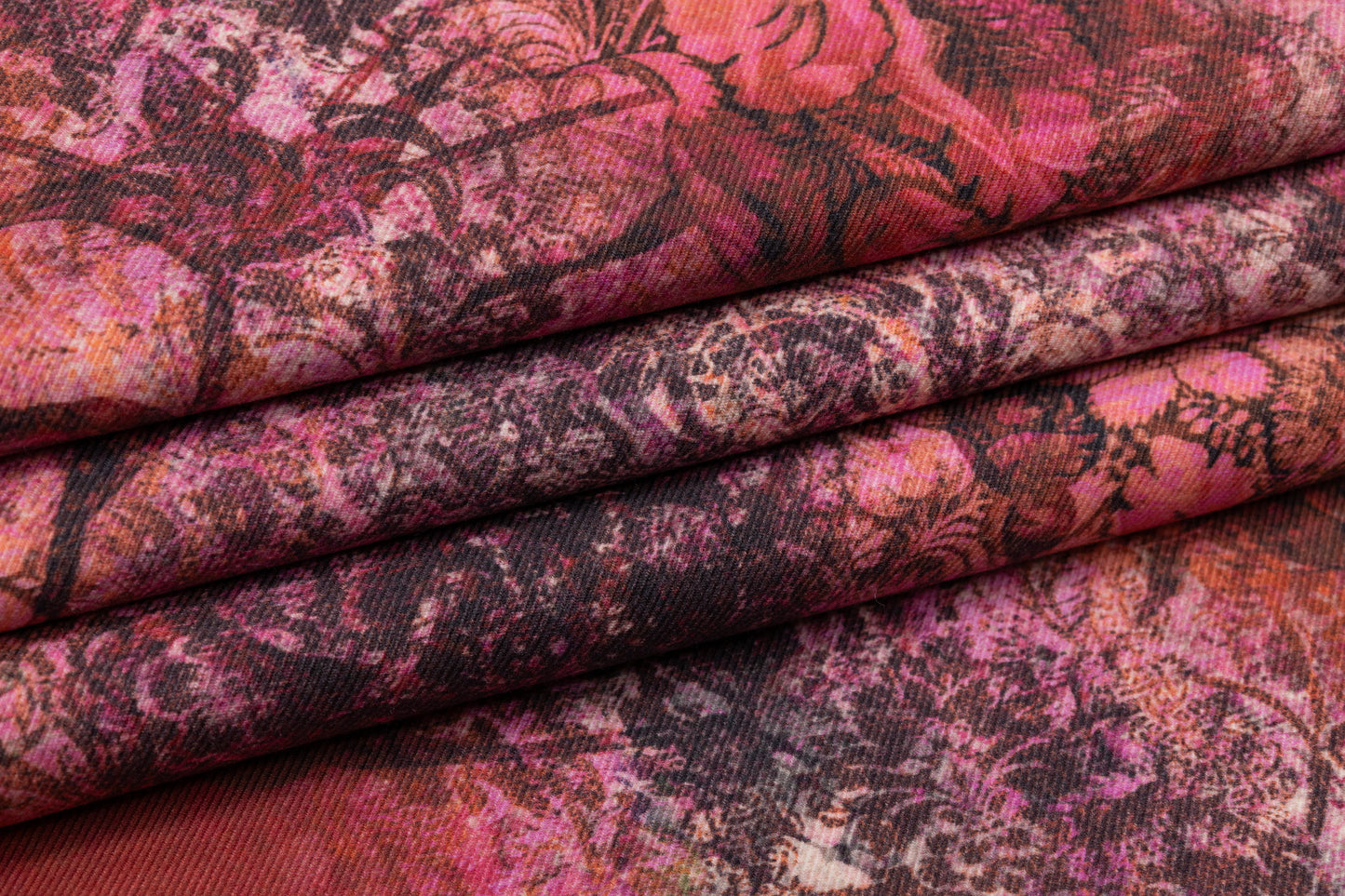 Printed Italian Wool Twill - Rose Pink