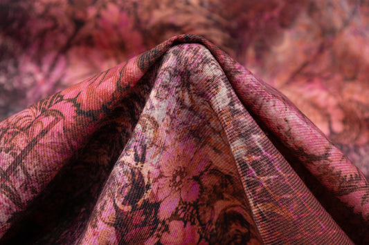 Printed Italian Wool Twill - Rose Pink