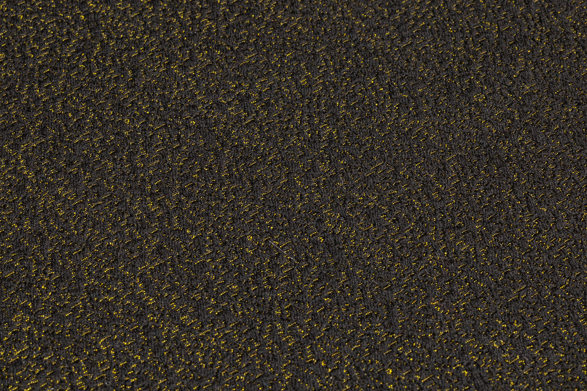 Textured Italian Brocade - Black / Yellow