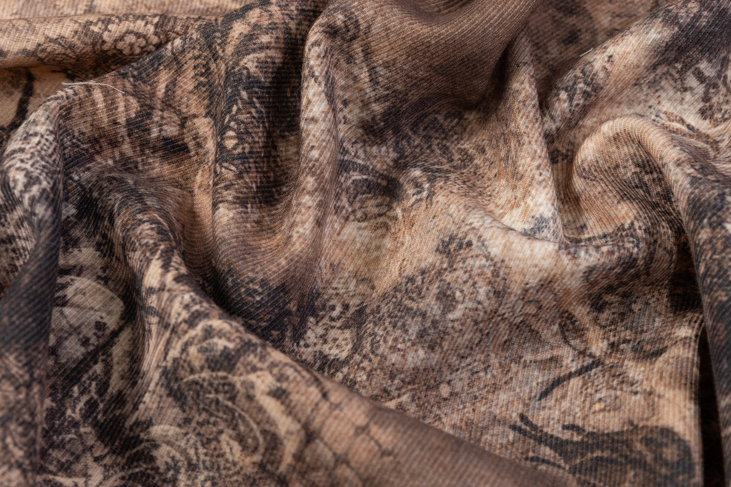 Printed Italian Wool Twill - Brown