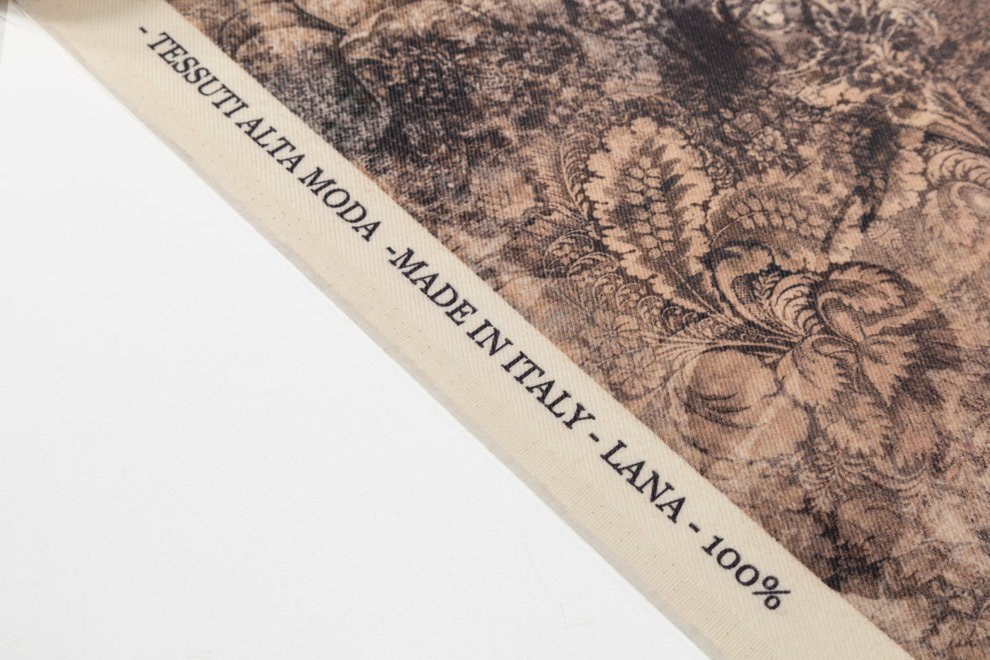 Printed Italian Wool Twill - Brown