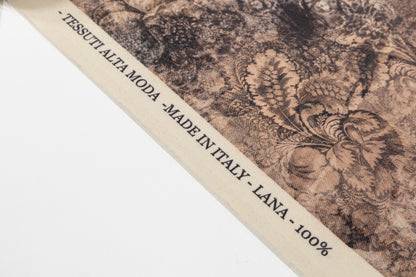 Printed Italian Wool Twill - Brown