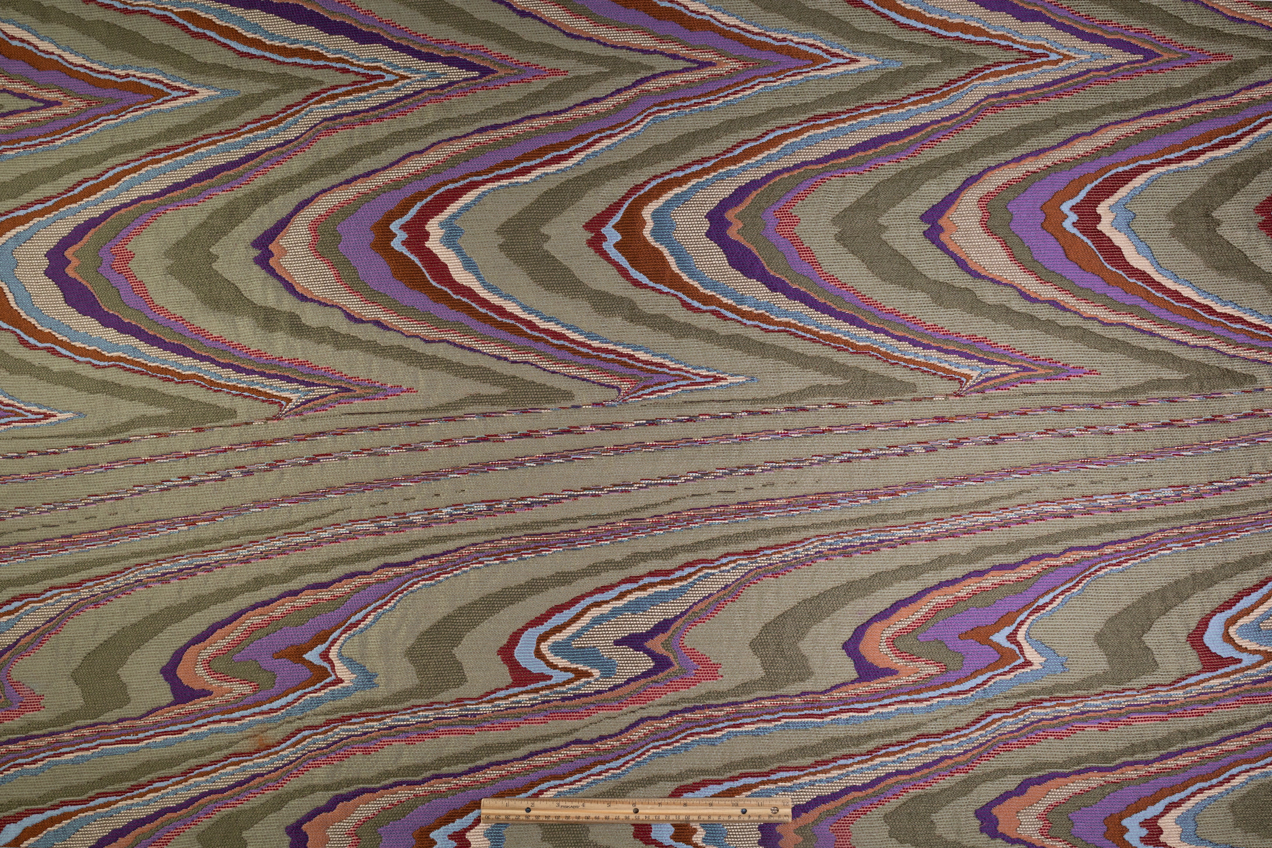 Abstract Italian Brocade - Green / Multicolor
