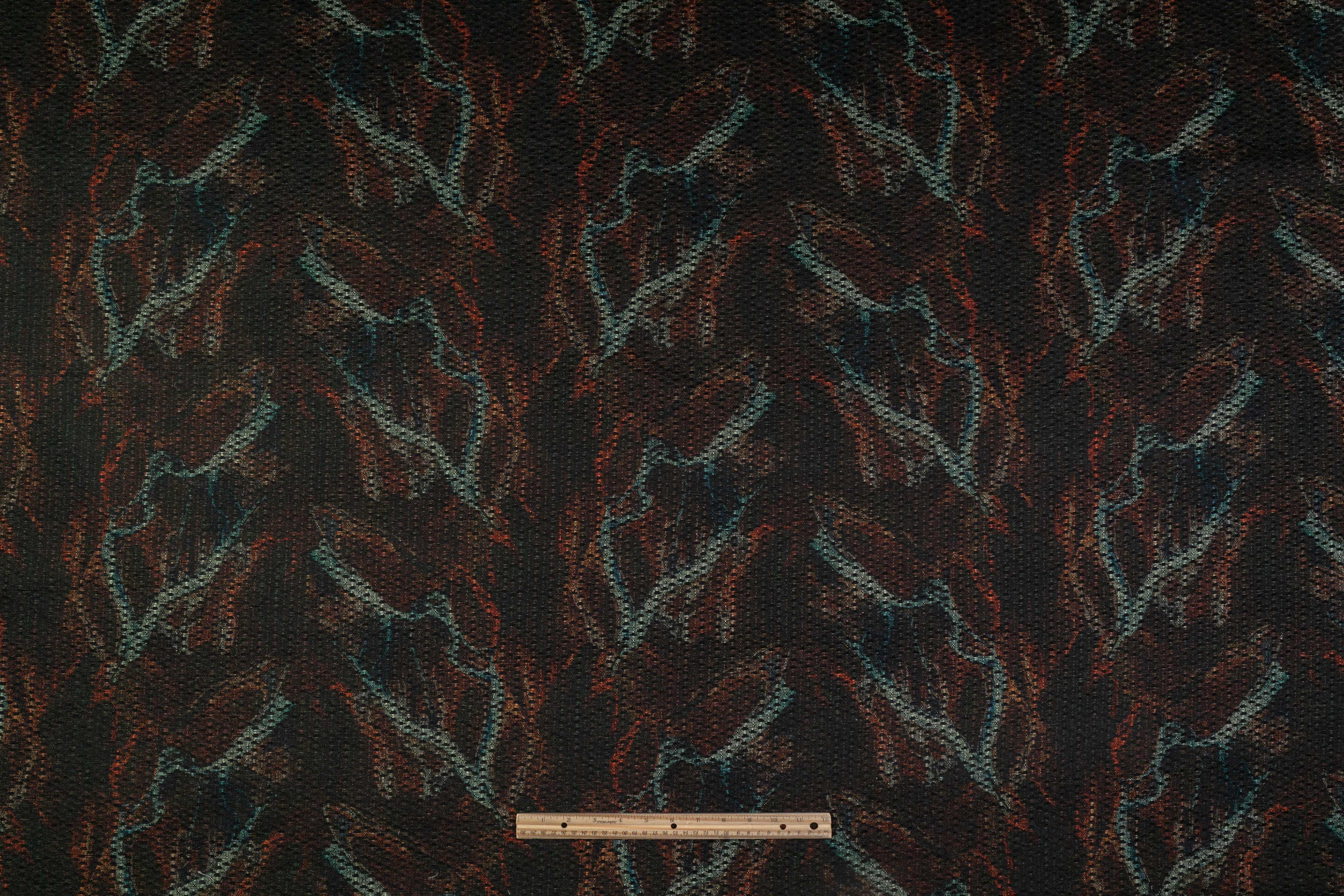 Abstract Printed Italian Chenille Brocade - Green