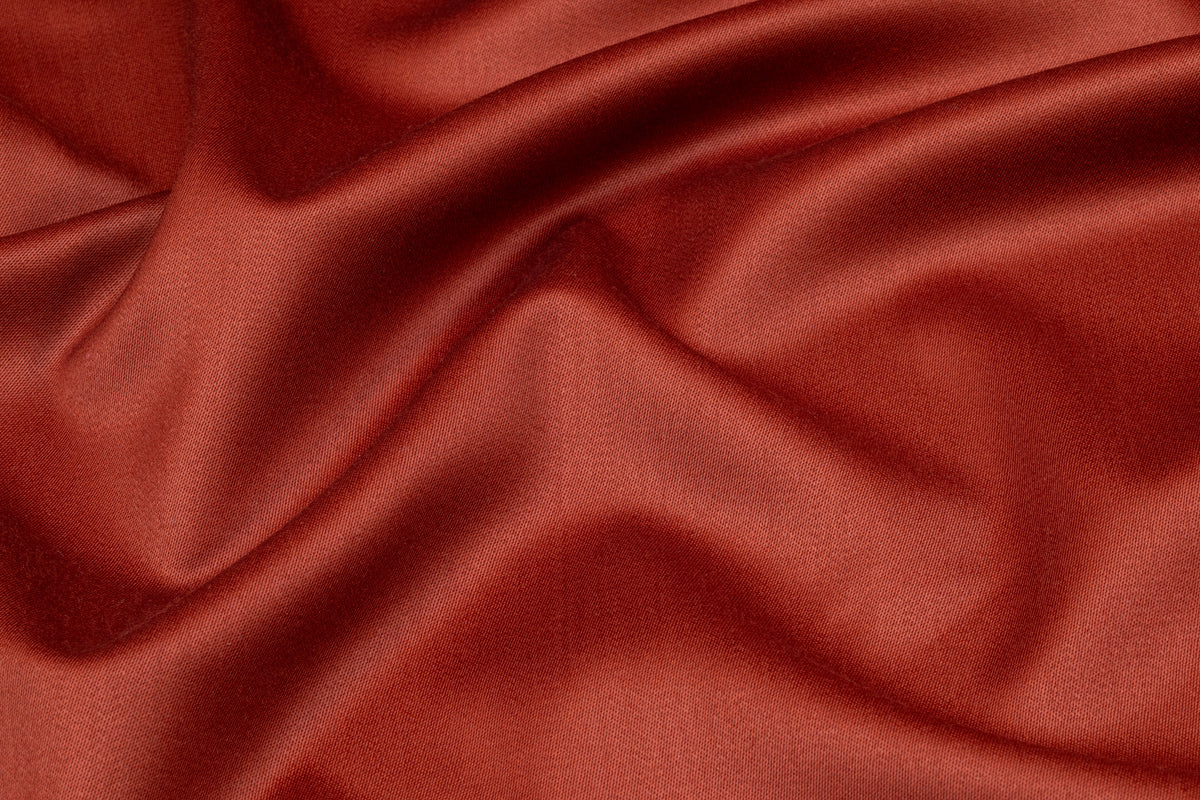 Italian Wool Satin Faille Suiting - Auburn