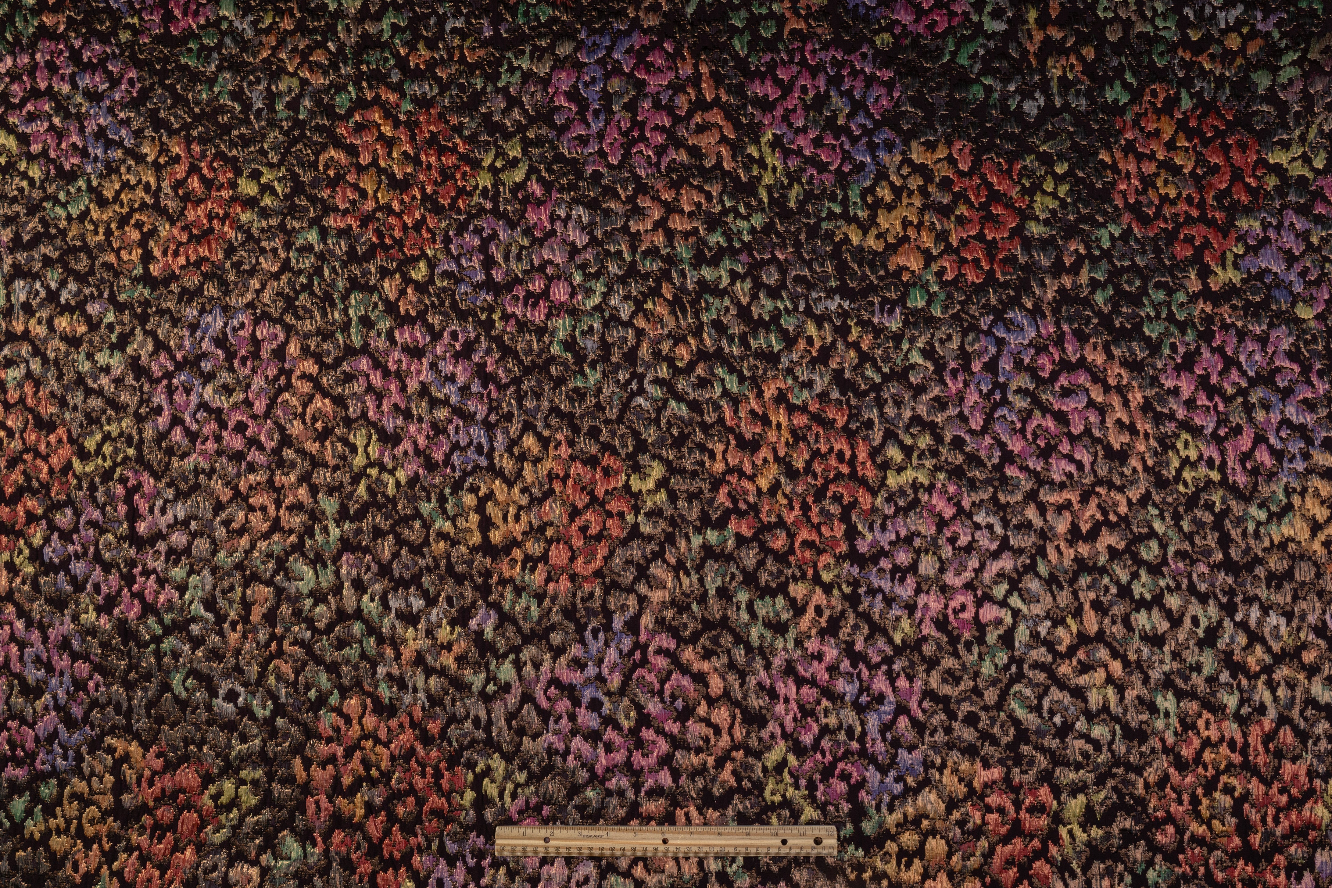 Metallic Italian Cheetah Chiné Brocade - Deep Plum / Brown