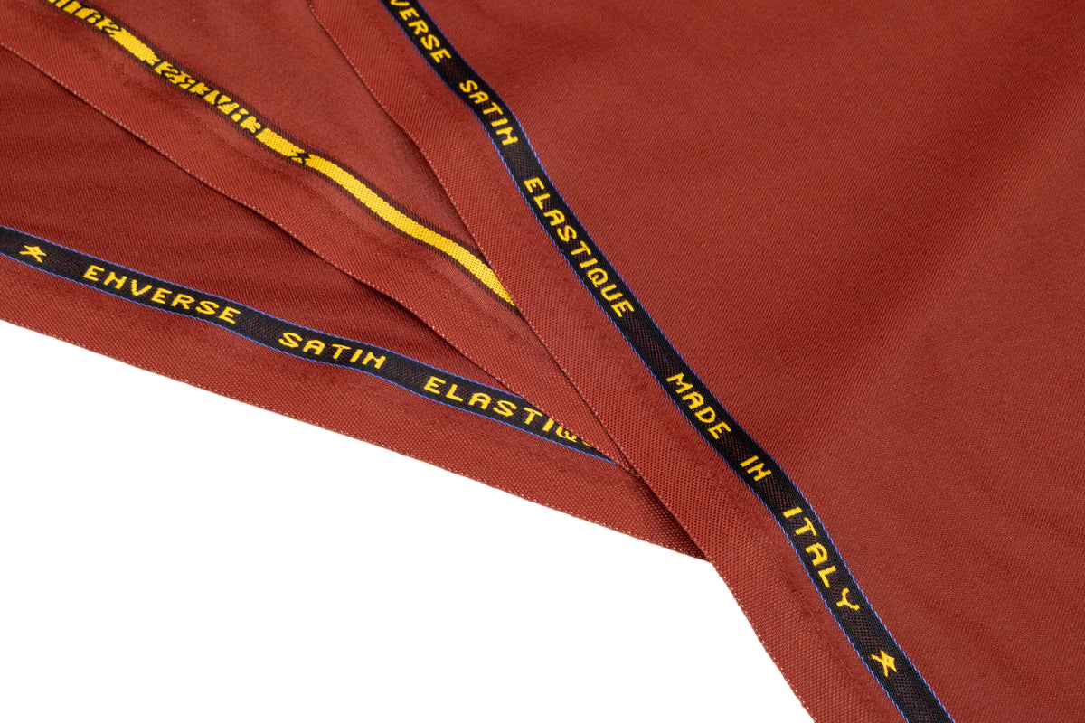 Italian Wool Satin Faille Suiting - Auburn