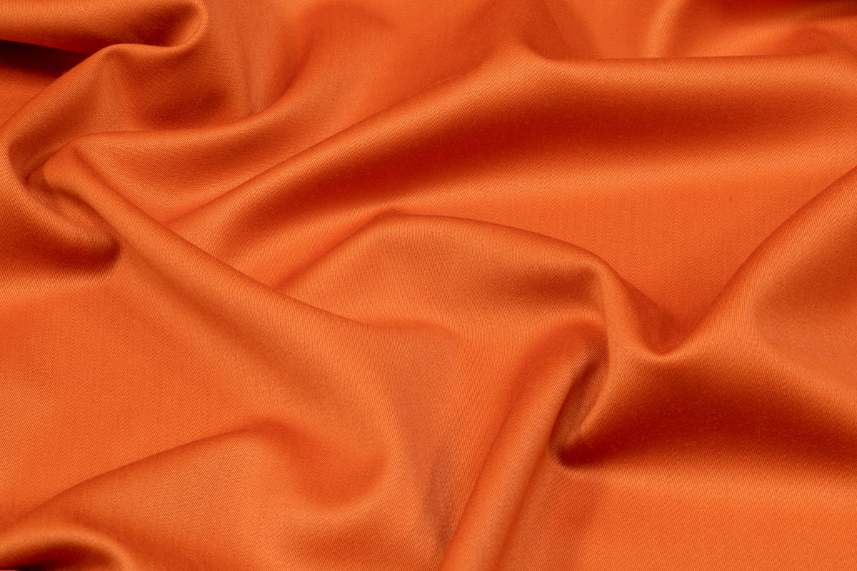 Italian Wool Satin Faille Suiting - Burnt Orange