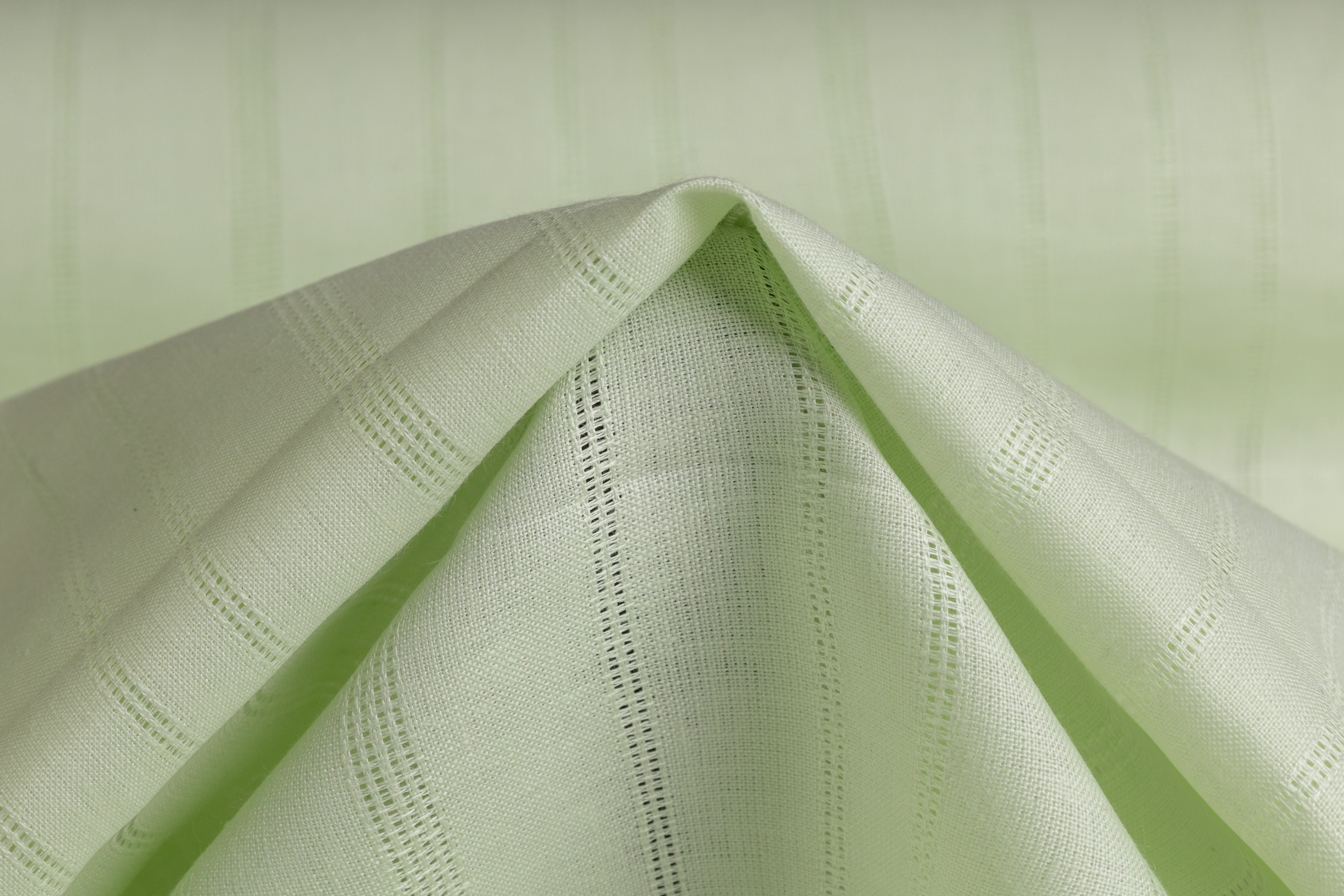 Striped Viscose Linen Blend - Green