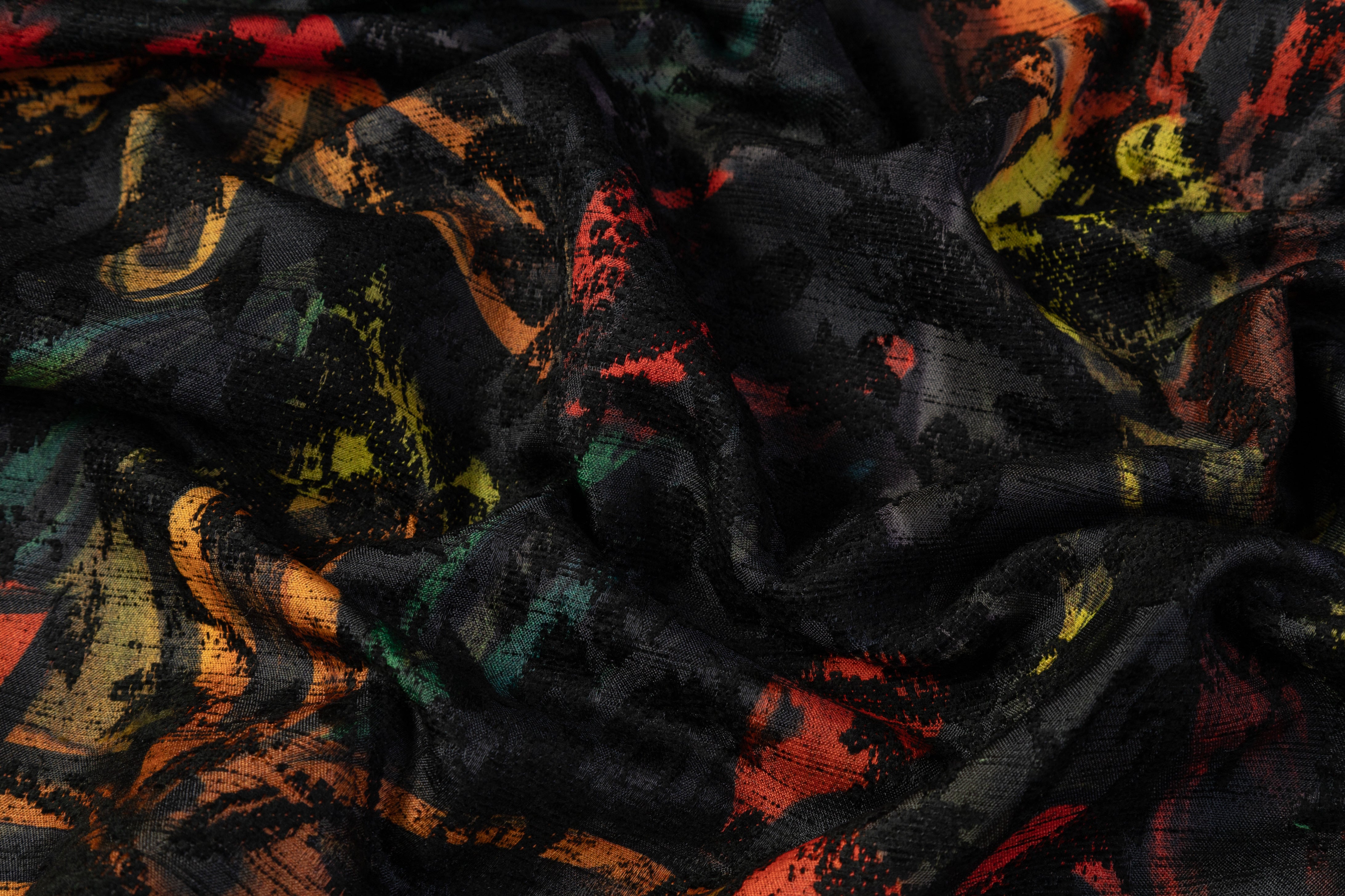 Abstract Printed Italian Chenille Brocade
