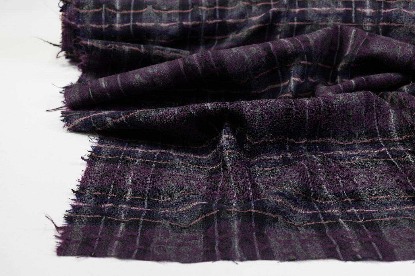 Checked Novelty Italian Wool - Purple
