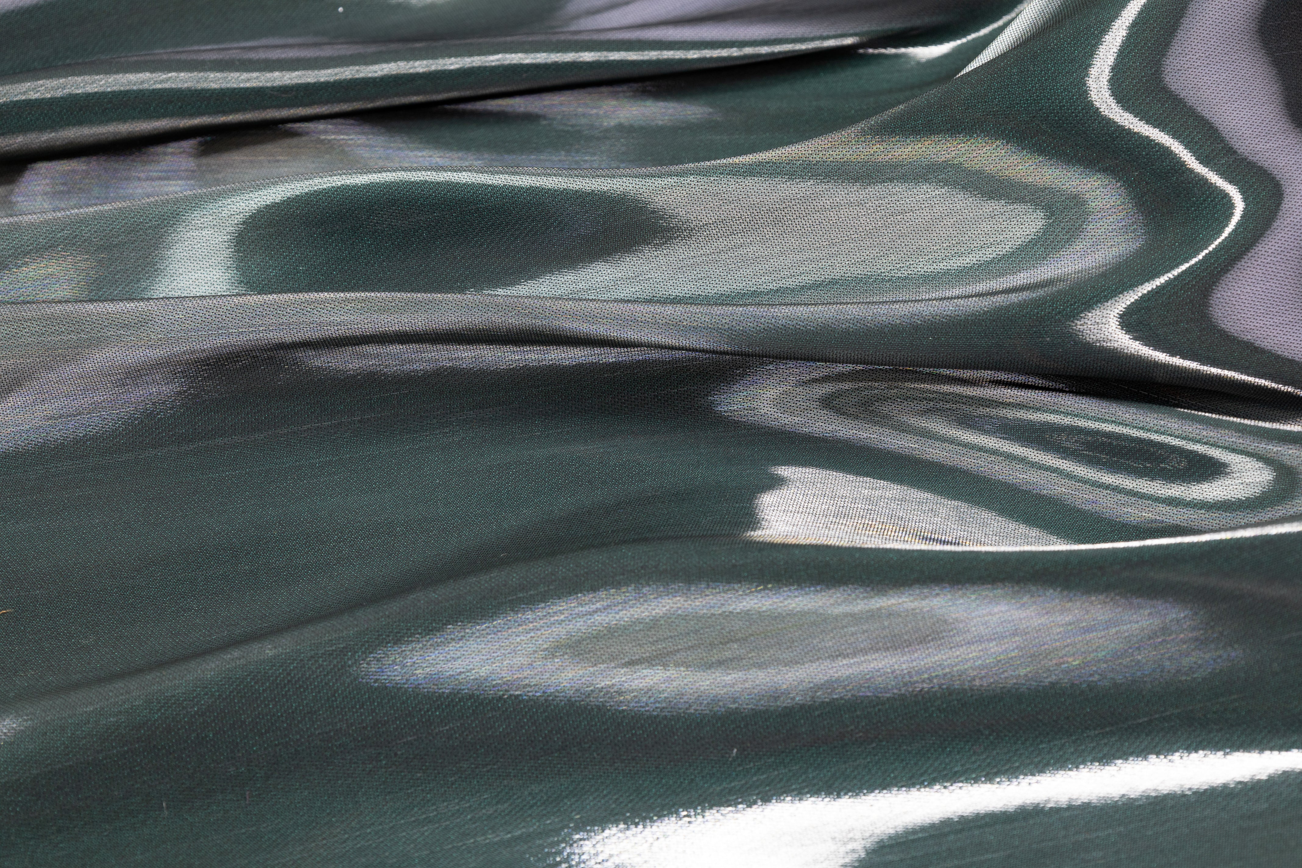 Italian Liquid Satin Lamé - Green