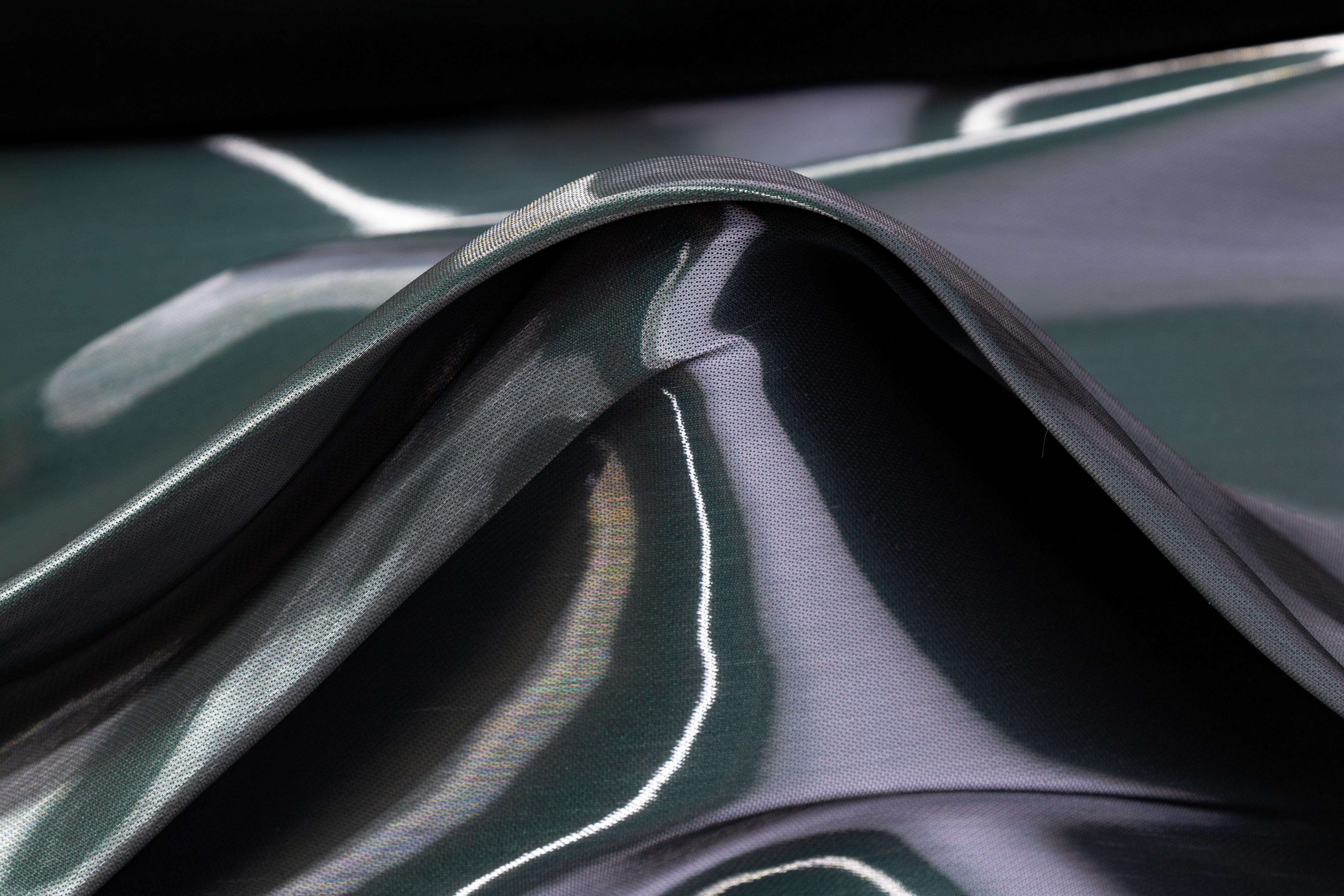 Italian Liquid Satin Lamé - Green