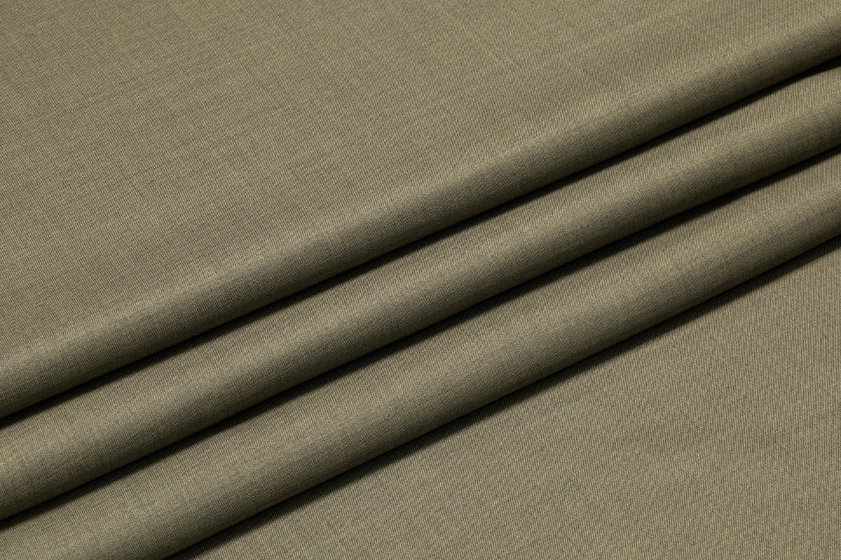 Superfine Italian Silk and Wool Suiting - Olive Green
