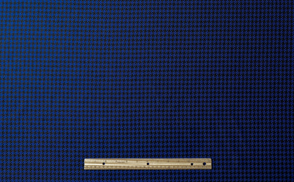Houndstooth Italian Wool Suiting - Royal Blue / Black