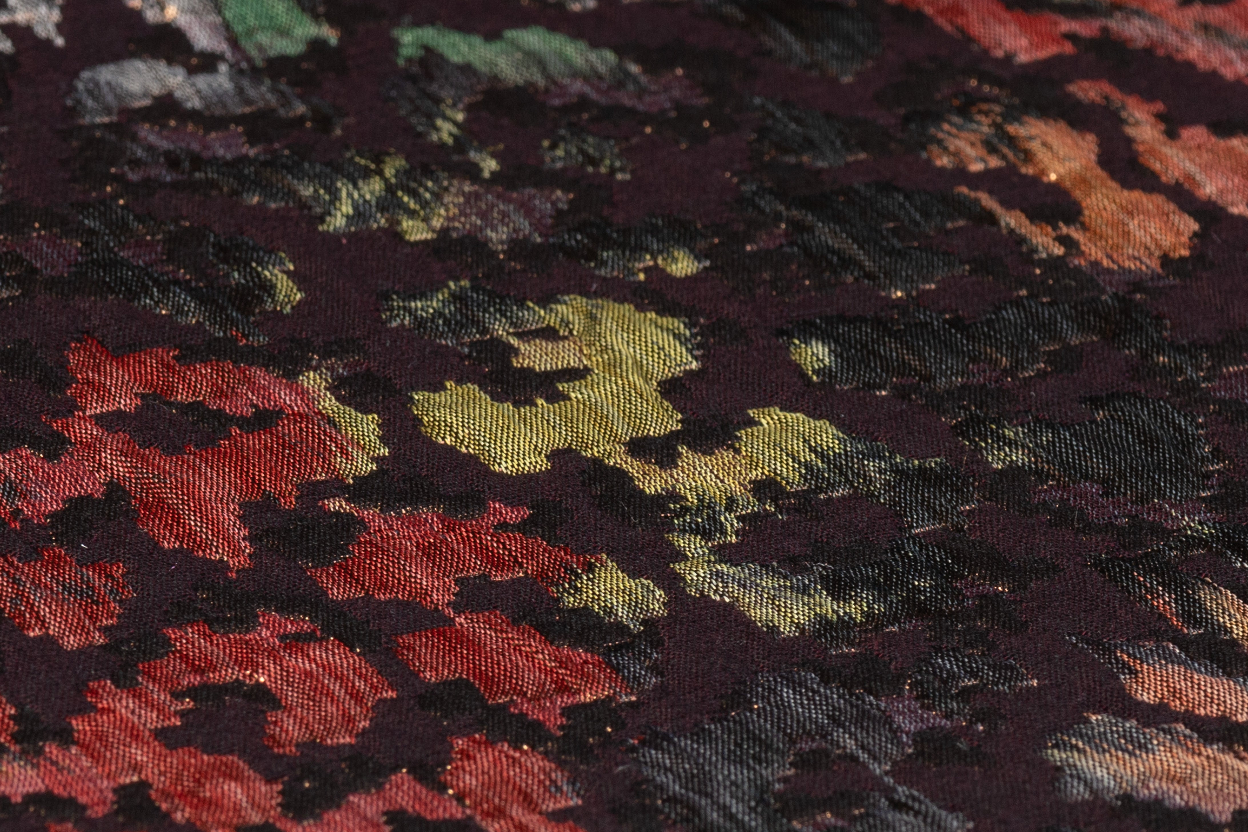 Metallic Italian Cheetah Chiné Brocade - Deep Plum / Brown