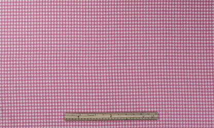 Houndstooth Italian Wool Suiting - Pink / White