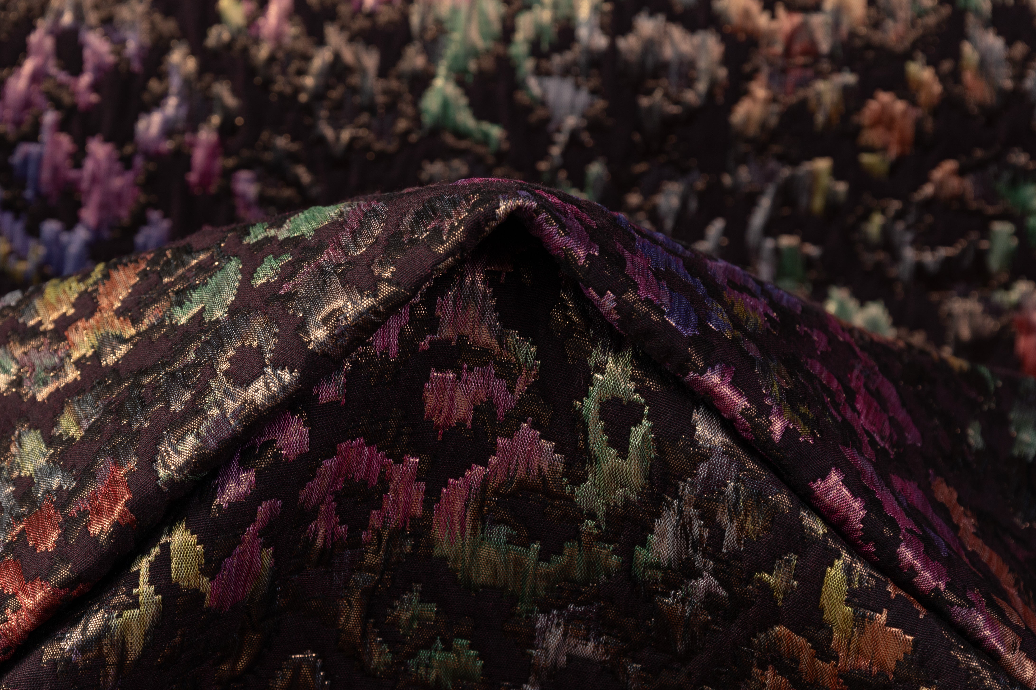 Metallic Italian Cheetah Chiné Brocade - Deep Plum / Brown