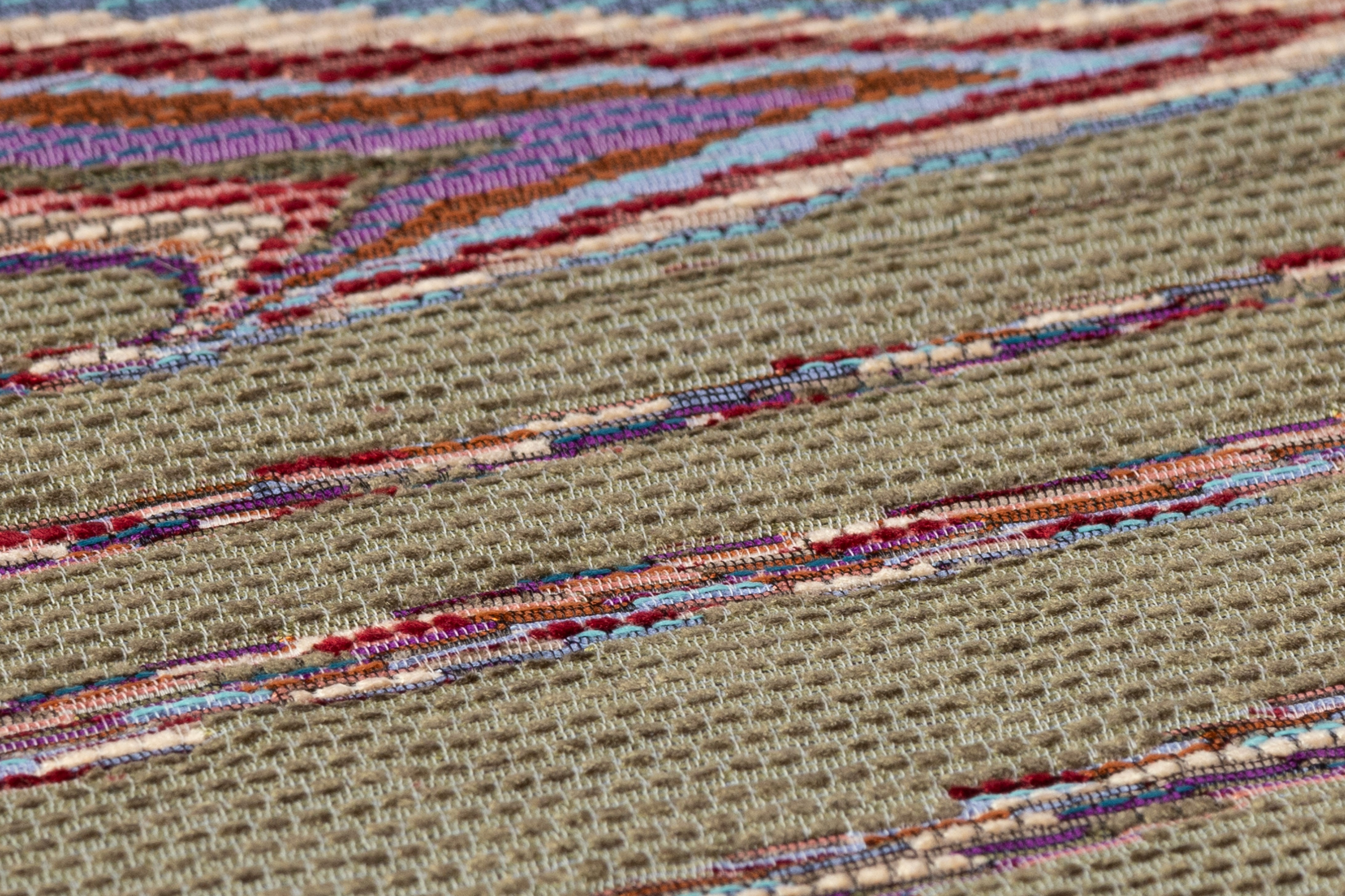 Abstract Italian Brocade - Green / Multicolor