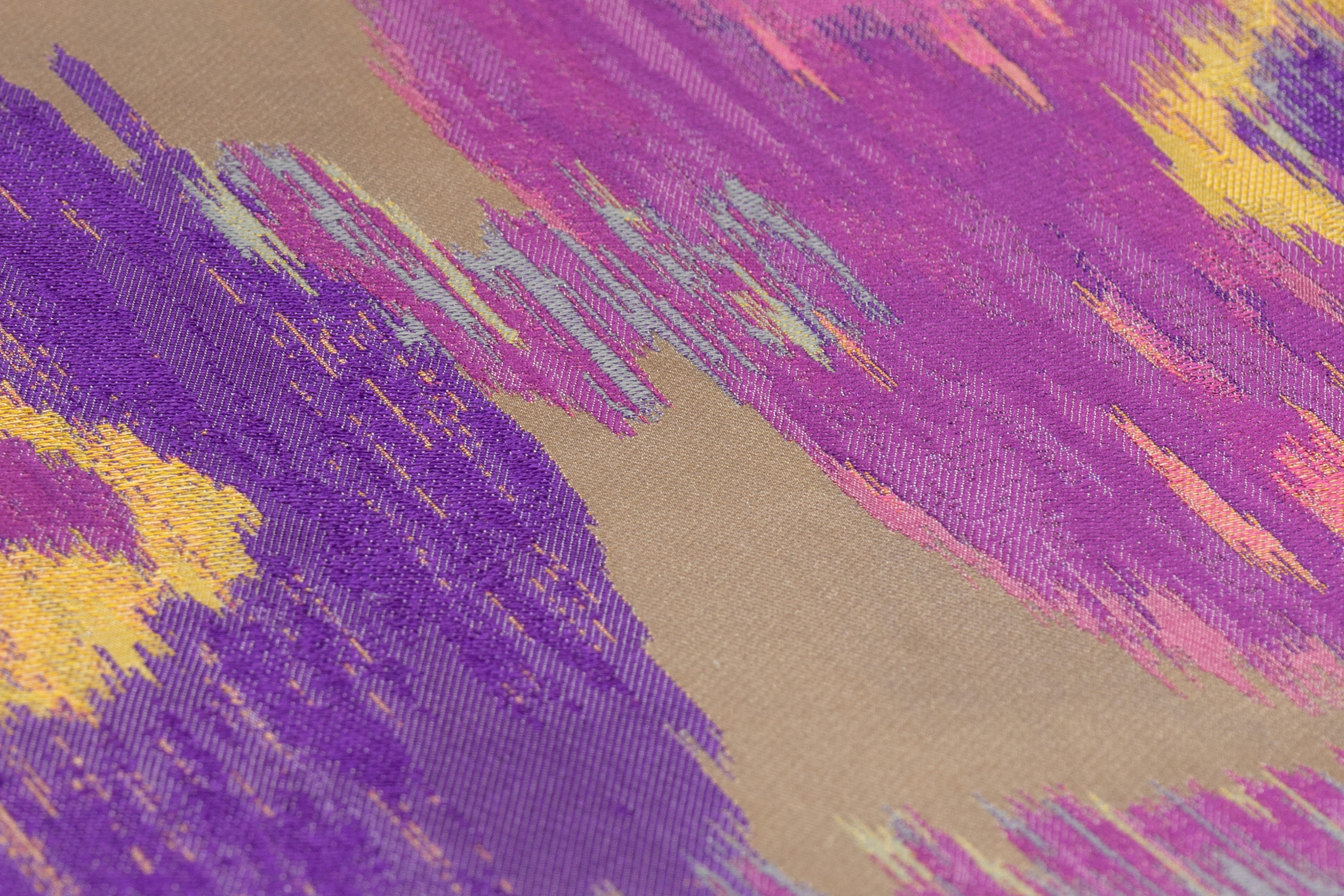 Italian Silk Blend Satin Brocade - Purple / Gold