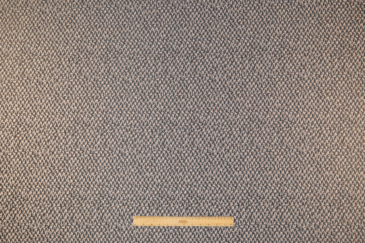 Textured Italian Brocade - Peach / Charcoal