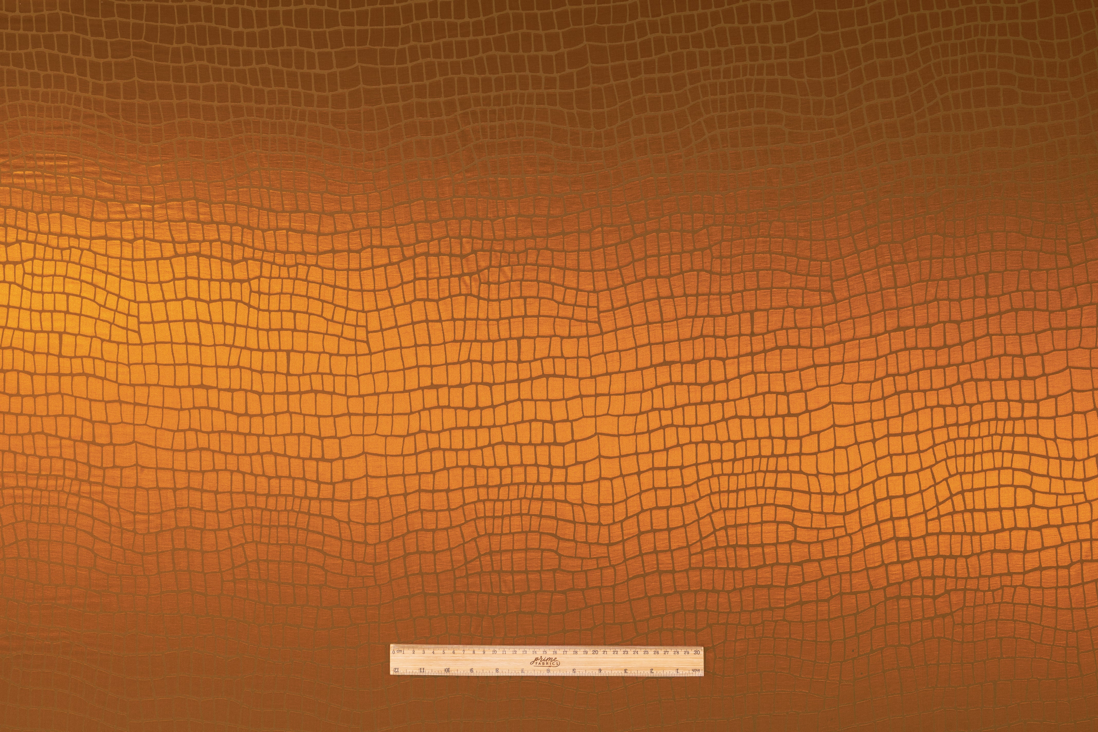 Crocodile Italian Silk Viscose Satin Jacquard - Copper