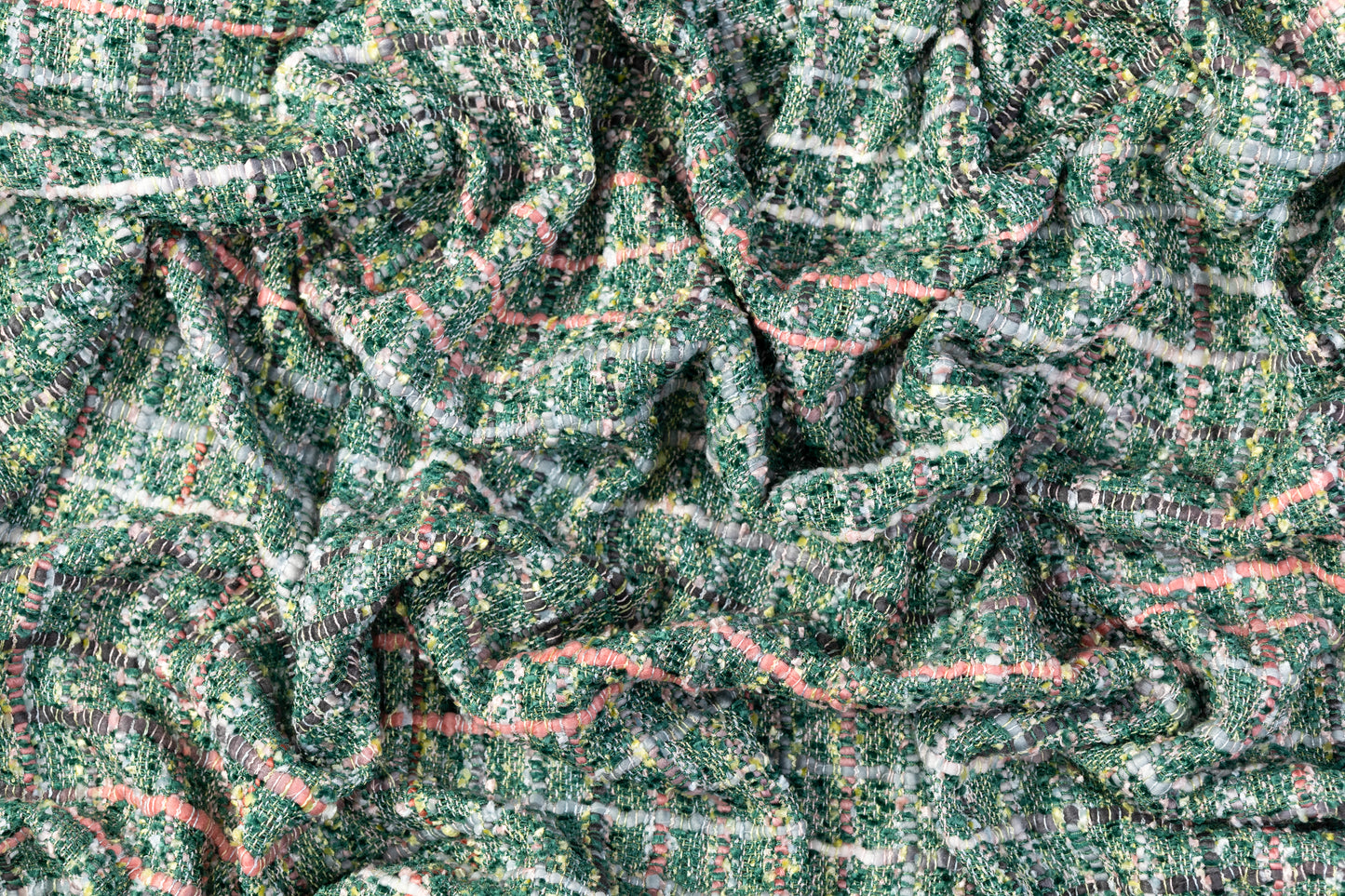 Viscose Chenille Tweed - Green / Multicolor