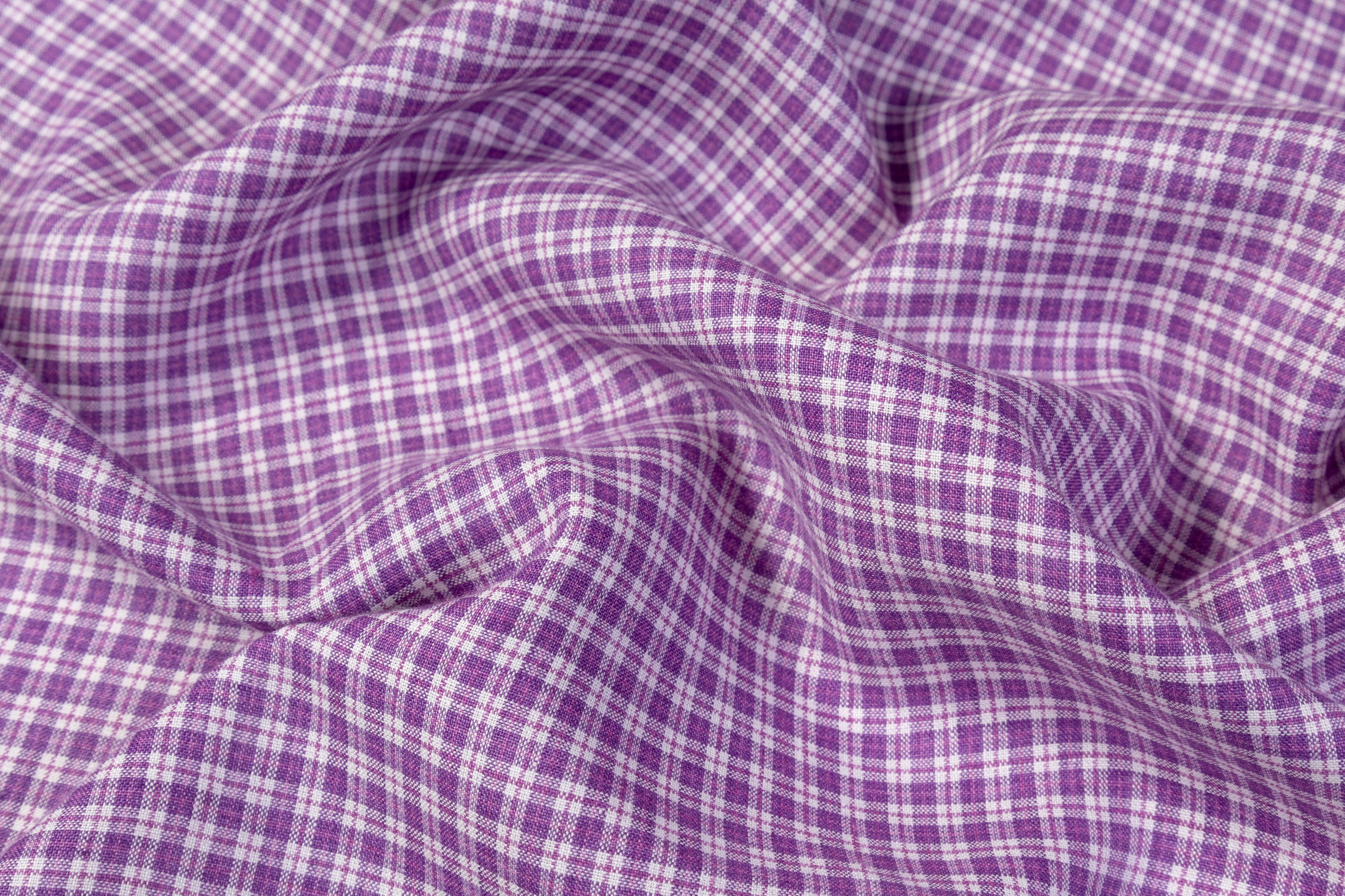 Checked Italian Linen - Purple