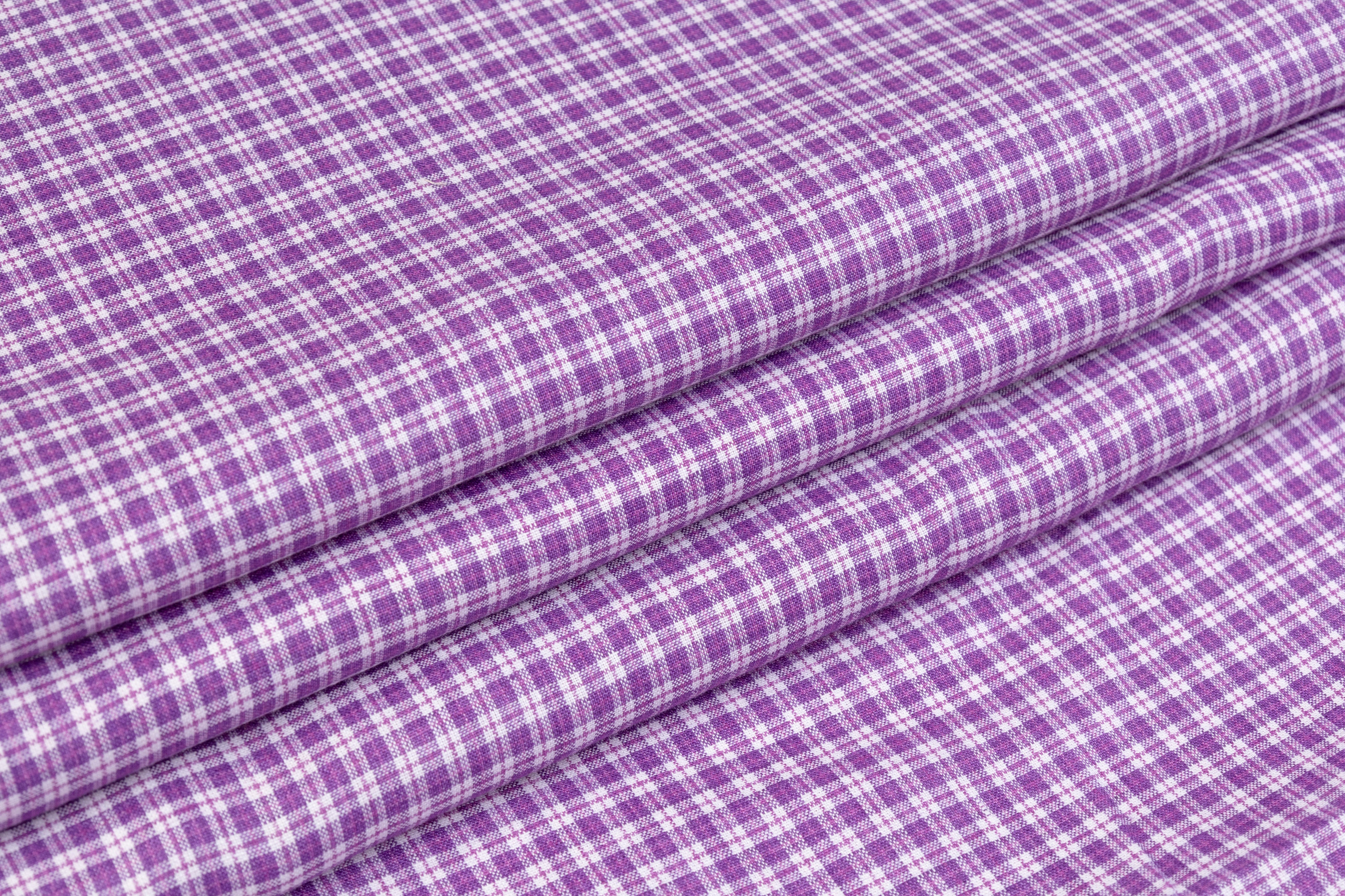Checked Italian Linen - Purple