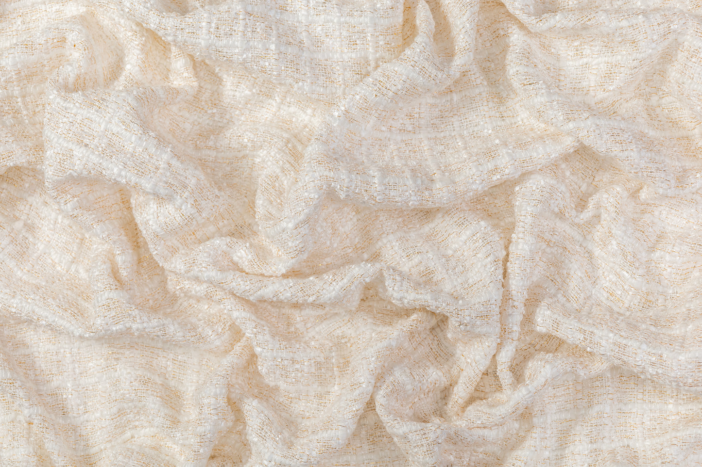 Metallic Chenille Tweed - White / Gold