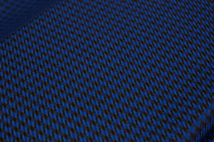 Houndstooth Italian Wool Suiting - Royal Blue / Black