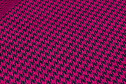 Houndstooth Italian Wool Suiting - Magenta / Black