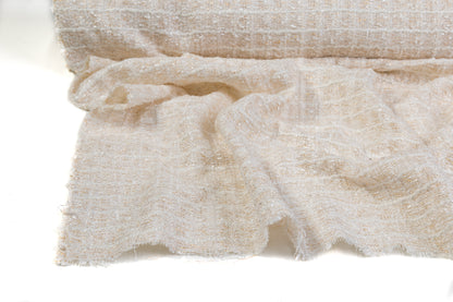 Metallic Chenille Tweed - White / Gold