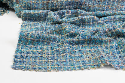 Viscose Chenille Tweed - Blue