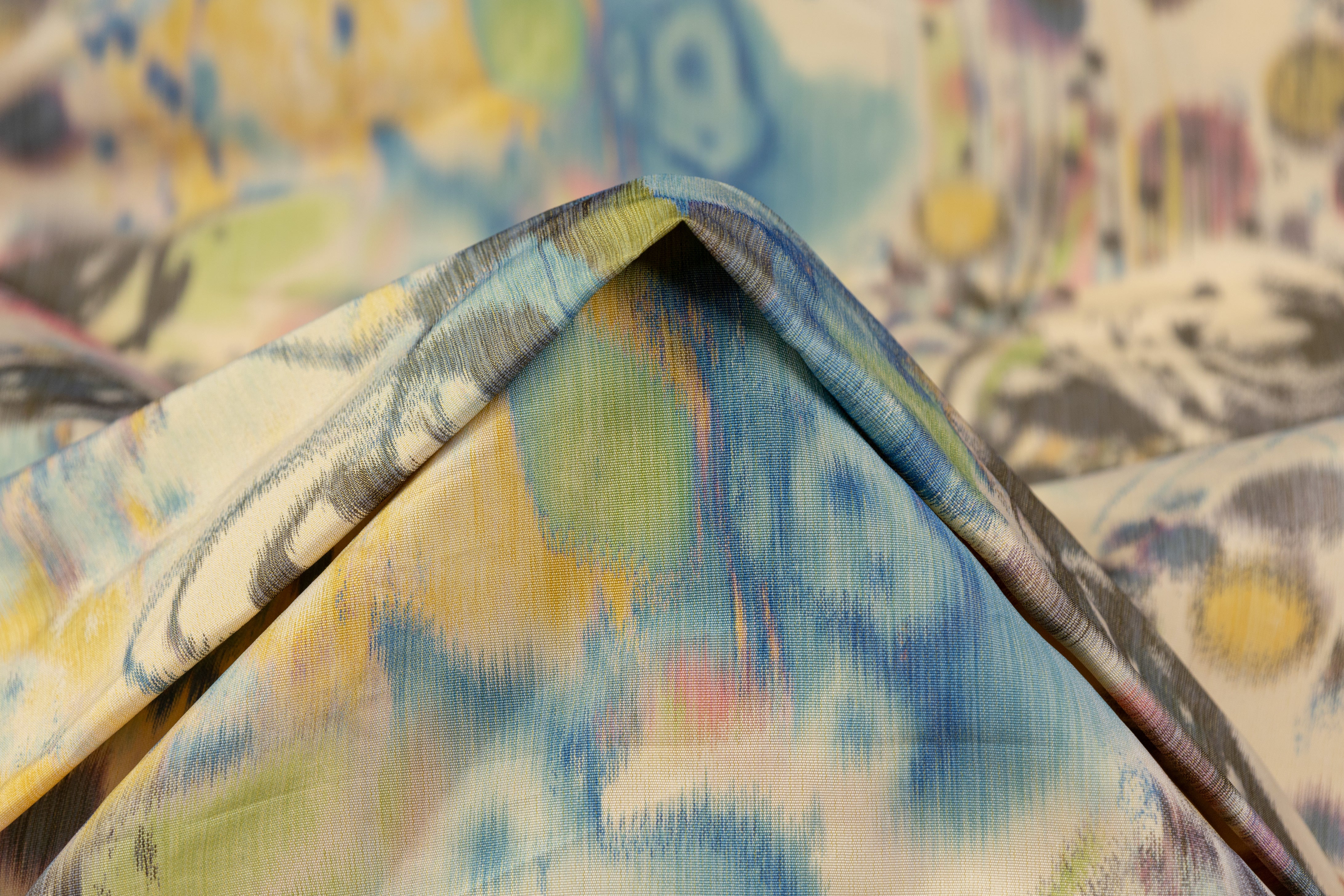 Abstract Italian Chiné Taffeta - Multicolor