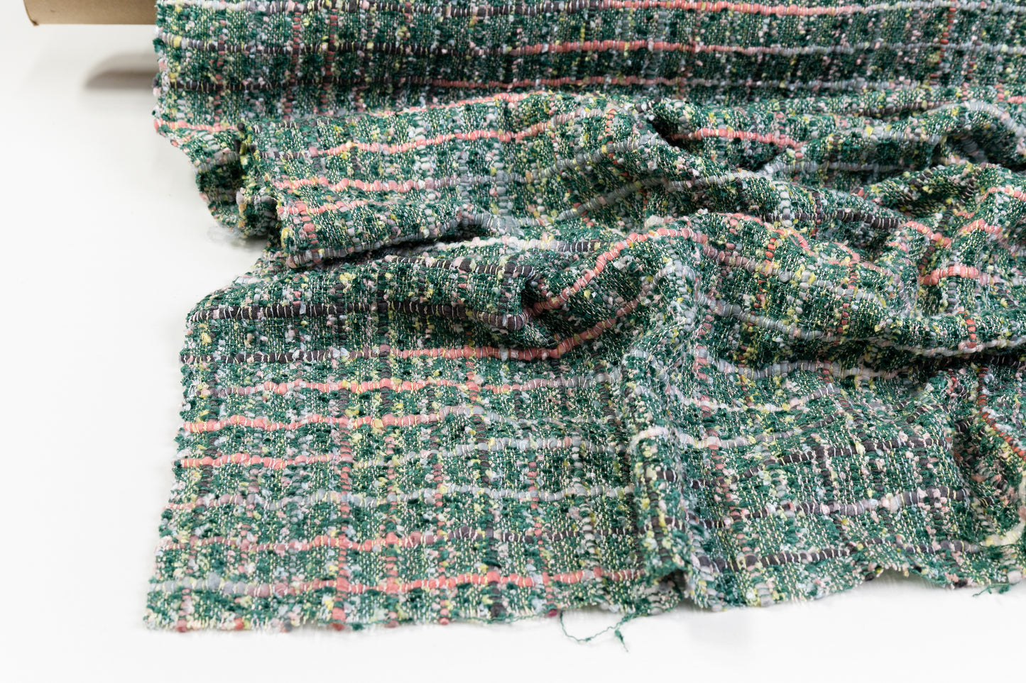 Viscose Chenille Tweed - Green / Multicolor