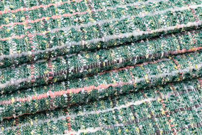 Viscose Chenille Tweed - Green / Multicolor