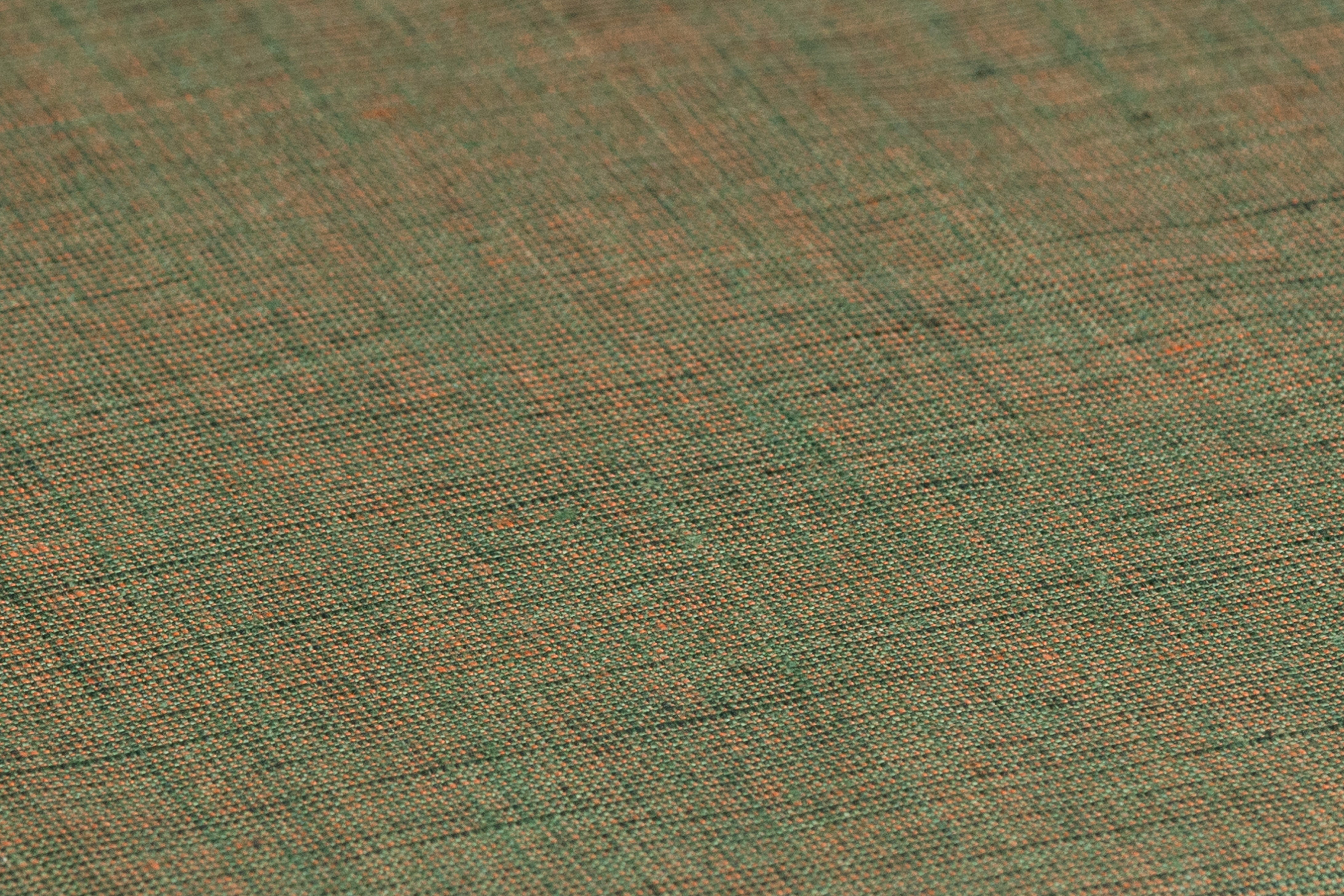 Two Tone Italian Linen - Green / Peach