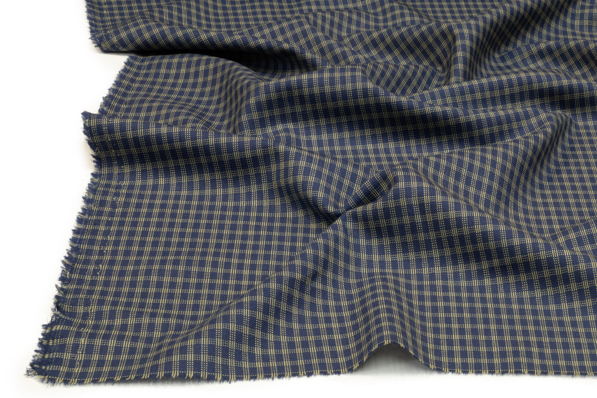 Checked Italian Wool Suiting - Blue / Green