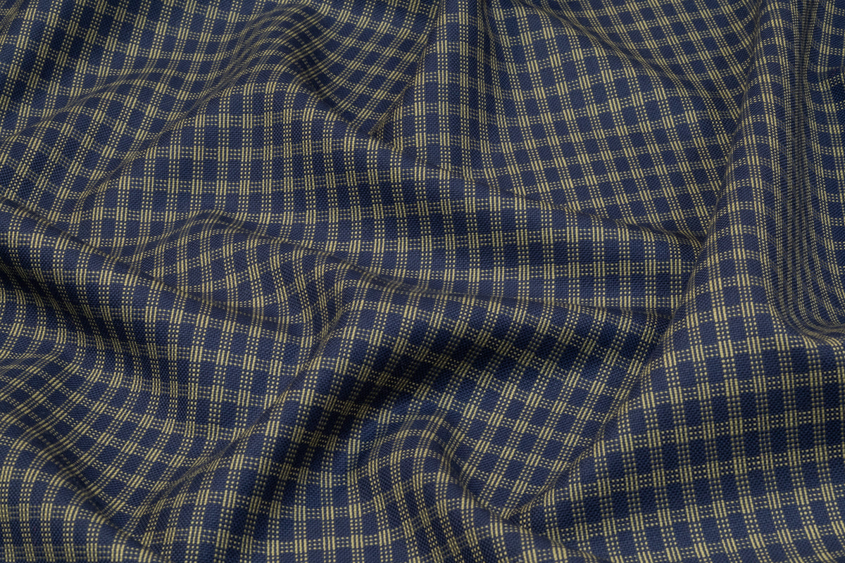 Checked Italian Wool Suiting - Blue / Green